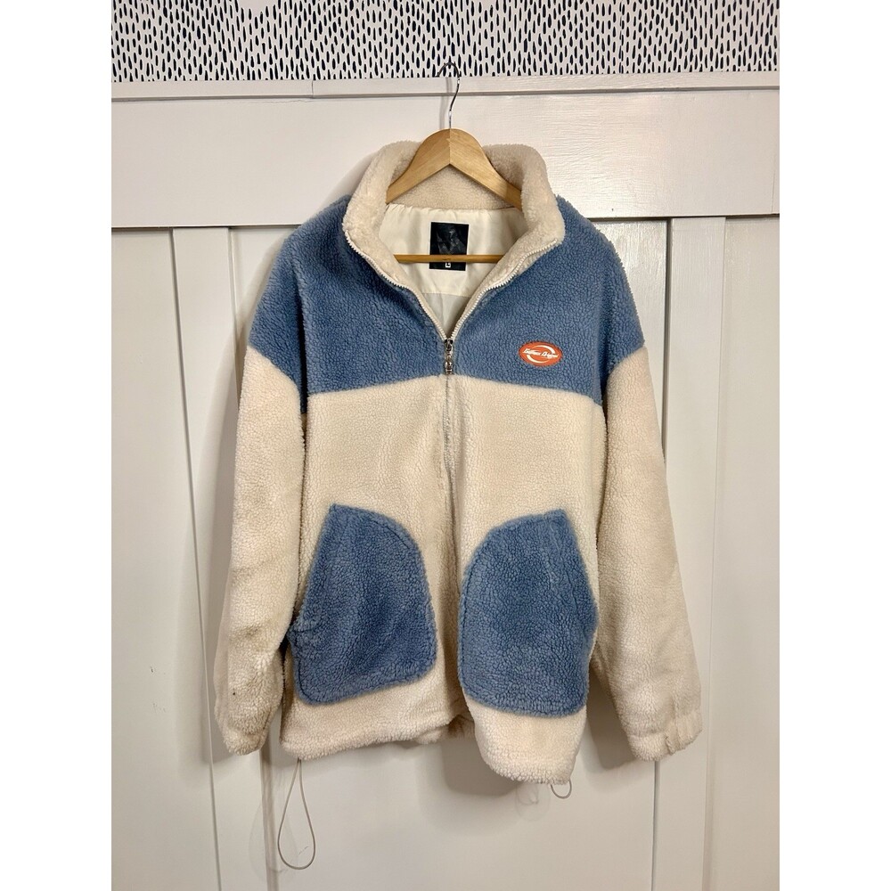 Eastern Original Colorblock Blue White Full Zip Fleece Jacket Men's